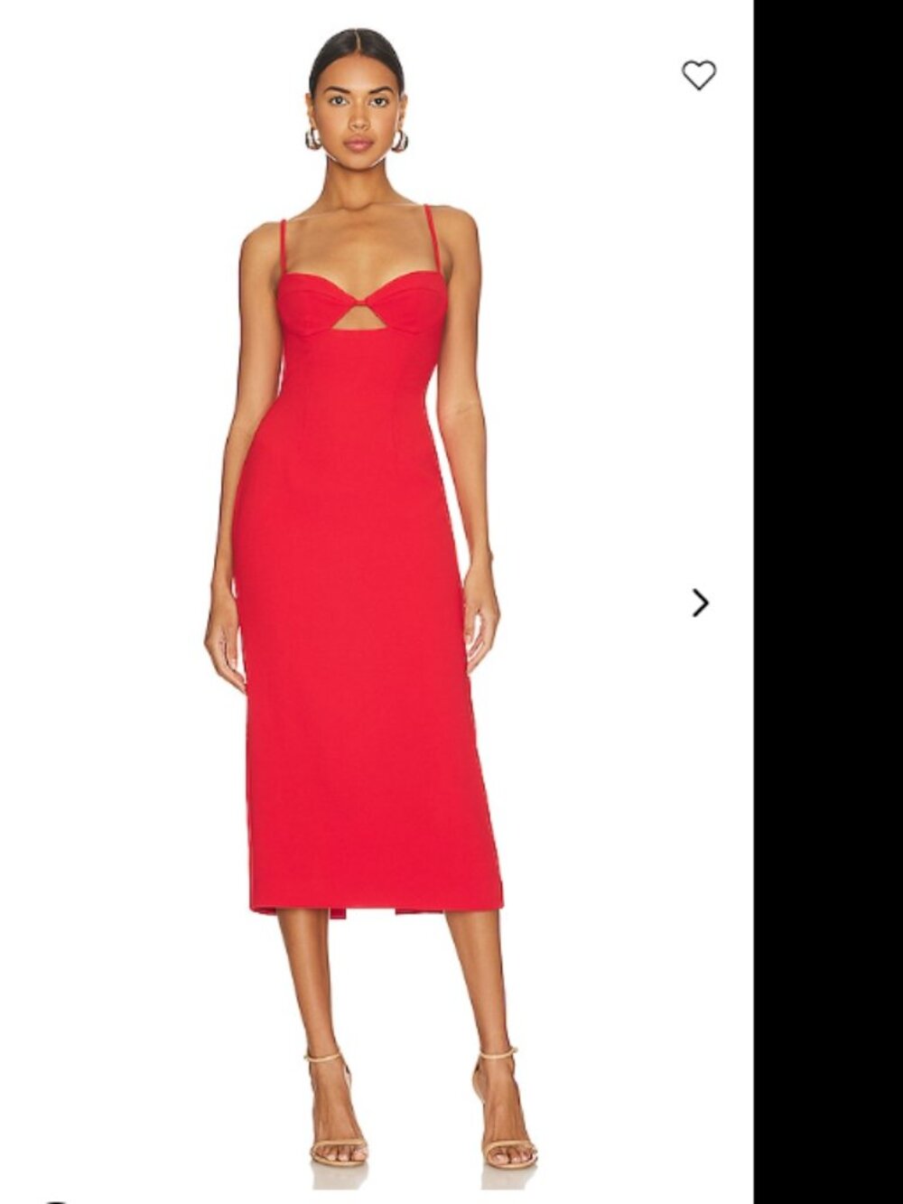 Bardot Vienna Midi Dress Flame Orange Medium US 6 NWT Revolve